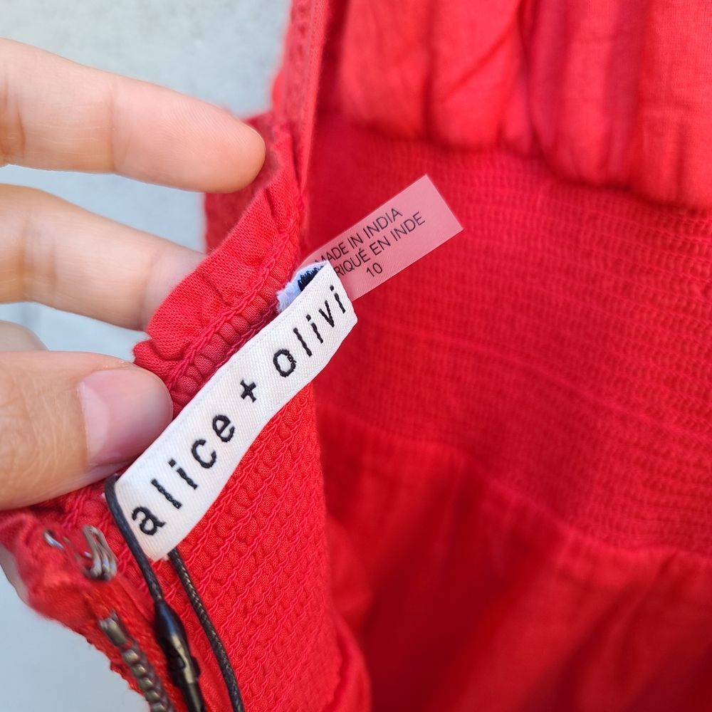 Alice + Olivia | Levine Broderie-Anglaise Cotton Linen Blend Maxi Dress NEW - Picture 3 of 16